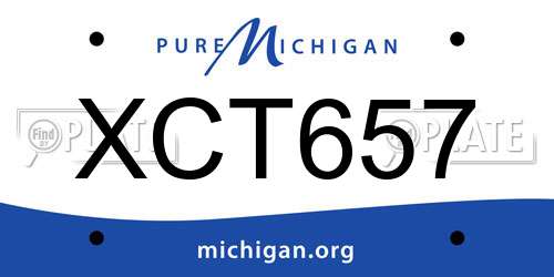 XCT657 Michigan License Plate