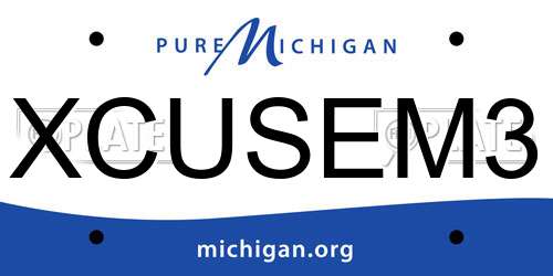 XCUSEM3 Michigan License Plate