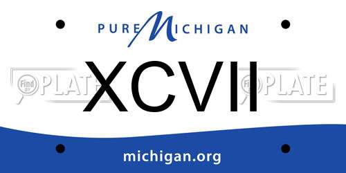 XCVII Michigan License Plate