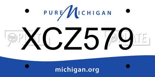 XCZ579 Michigan License Plate