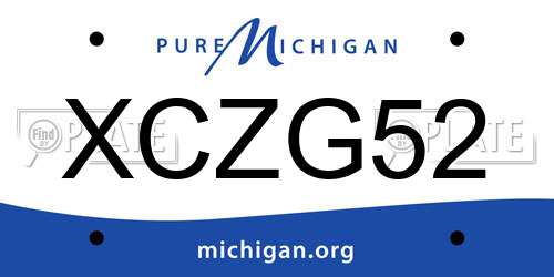 XCZG52 Michigan License Plate
