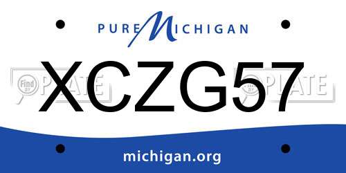 XCZG57 Michigan License Plate