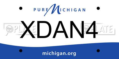 XDAN4 Michigan License Plate