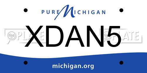 XDAN5 Michigan License Plate