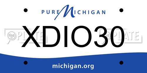XDIO30 Michigan License Plate