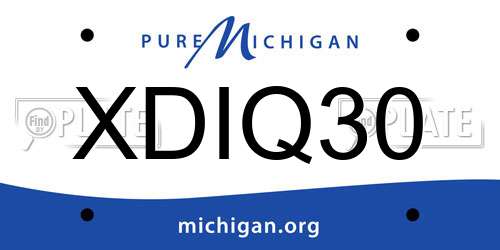 XDIQ30 Michigan License Plate