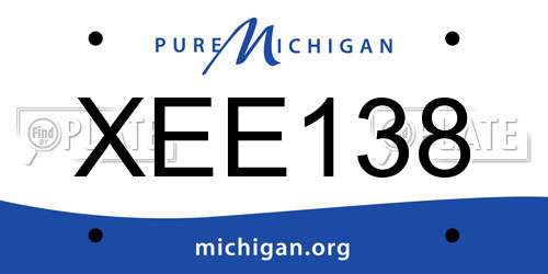 XEE138 Michigan License Plate