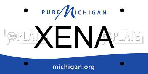 XENA Michigan License Plate