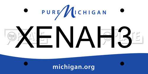 XENAH3 Michigan License Plate