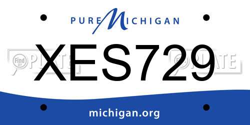 XES729 Michigan License Plate