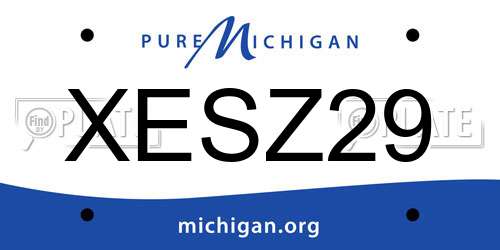 XESZ29 Michigan License Plate