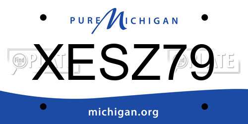 XESZ79 Michigan License Plate