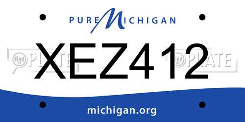 XEZ412 Michigan License Plate