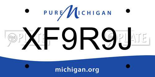 XF9R9J Michigan License Plate