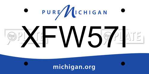 XFW57I Michigan License Plate