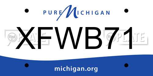 XFWB71 Michigan License Plate