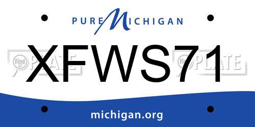 XFWS71 Michigan License Plate