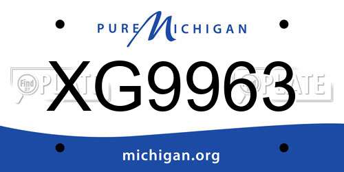 XG9963 Michigan License Plate