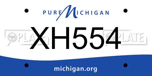 XH554 Michigan License Plate