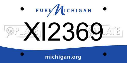 XI2369 Michigan License Plate