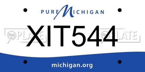 XIT544 Michigan License Plate