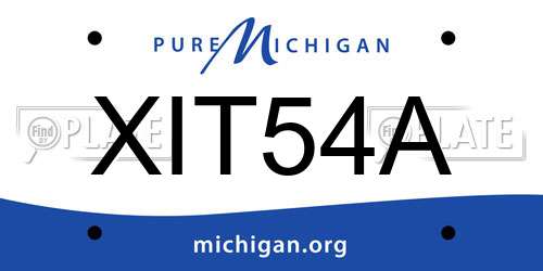 XIT54A Michigan License Plate