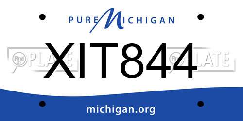 XIT844 Michigan License Plate