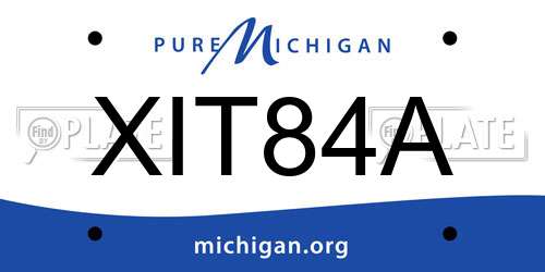 XIT84A Michigan License Plate