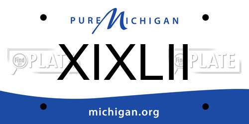 XIXLII Michigan License Plate