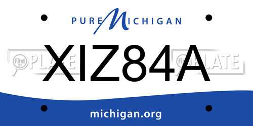 XIZ84A Michigan License Plate