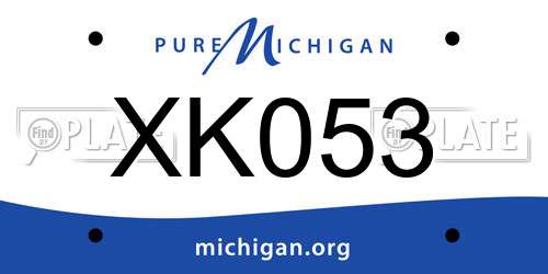 XK053 Michigan License Plate