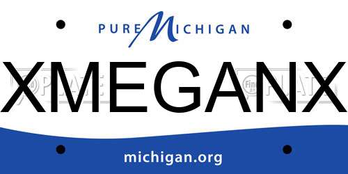 XMEGANX Michigan License Plate