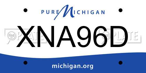 XNA96D Michigan License Plate