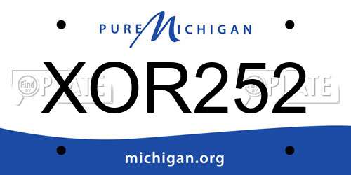 XOR252 Michigan License Plate