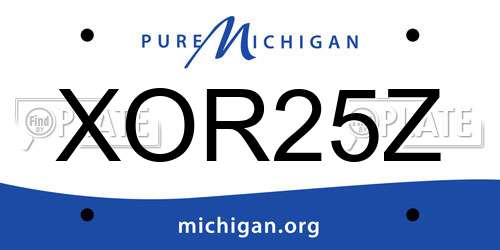 XOR25Z Michigan License Plate