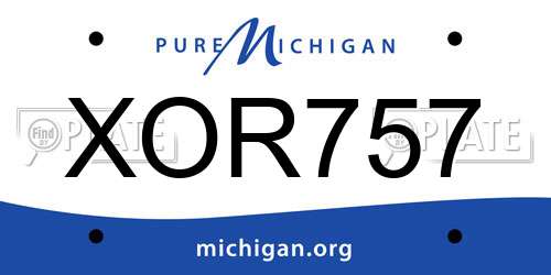 XOR757 Michigan License Plate