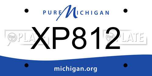XP812 Michigan License Plate