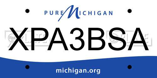 XPA3BSA Michigan License Plate