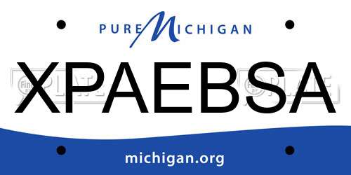XPAEBSA Michigan License Plate