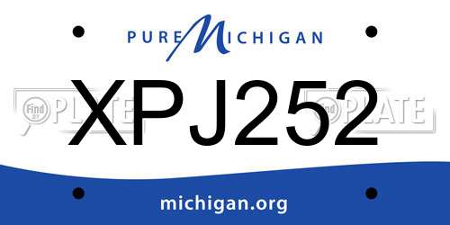 XPJ252 Michigan License Plate
