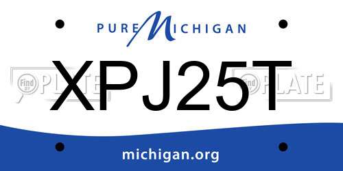 XPJ25T Michigan License Plate