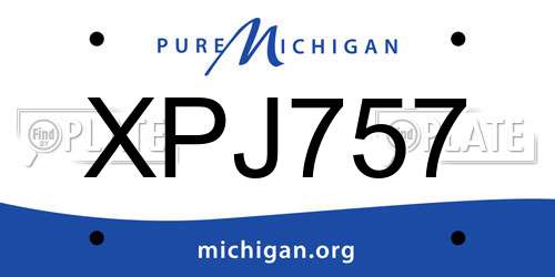 XPJ757 Michigan License Plate