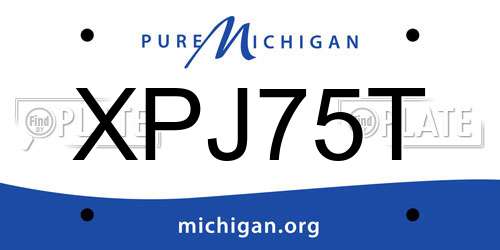 XPJ75T Michigan License Plate