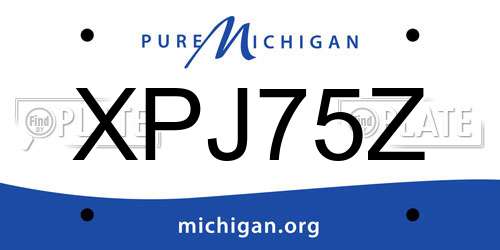 XPJ75Z Michigan License Plate