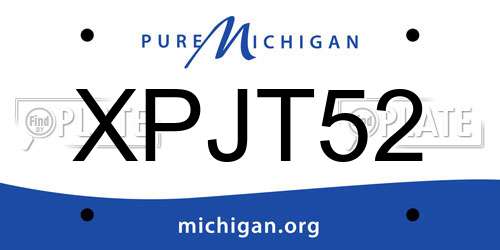 XPJT52 Michigan License Plate