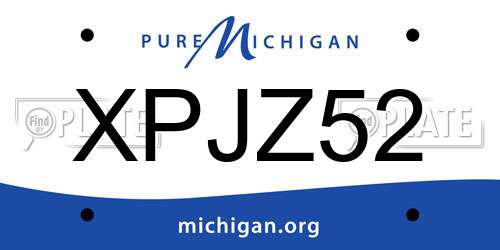 XPJZ52 Michigan License Plate