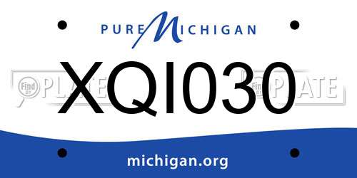 XQI030 Michigan License Plate