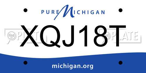 XQJ18T Michigan License Plate