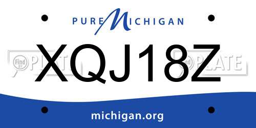 XQJ18Z Michigan License Plate