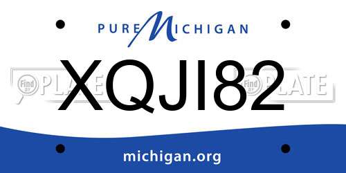XQJI82 Michigan License Plate